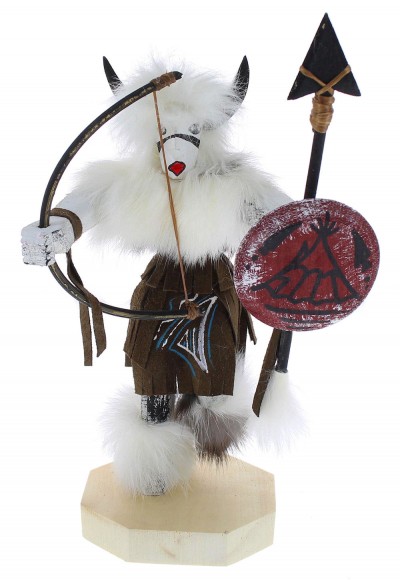 Native American Navajo Buffalo Warrior Kachina Doll KX74558