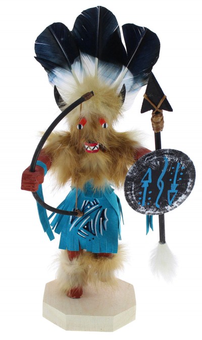 Native American Navajo Buffalo Warrior Kachina Doll KX74740