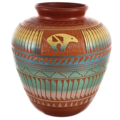 Native American Bear Hand Crafted Pottery BX118819