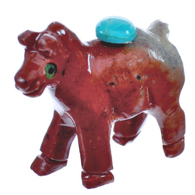 Navajo Indian Red Agate Hand Crafted Fetish Horse Figurine BX120192