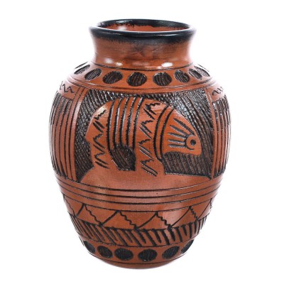 Bear Navajo Hand Crafted Pot By Artist Ernest Watchman MX121670