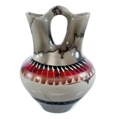 Wedding Vase Native American Hand Crafted By Bernice Watchman Lee AX122862