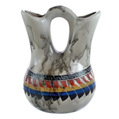 Wedding Vase Native American Hand Crafted By Bernice Watchman Lee AX122855