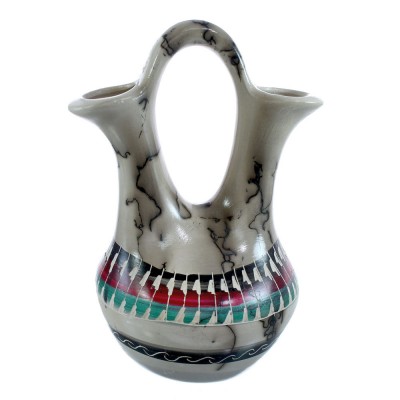 Wedding Vase Native American Hand Crafted By Bernice Watchman Lee AX122859