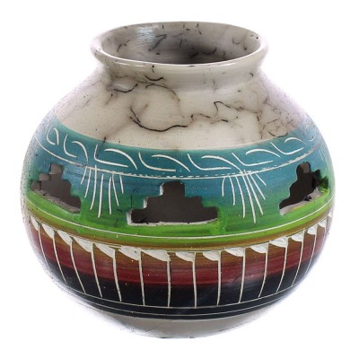 Navajo Horse Hair Pottery Native American Hand Crafted Pot JX122938