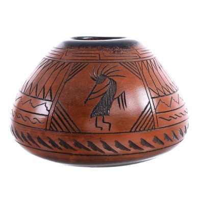 Native American Navajo Kokopelli Hand Crafted Pottery JX123491