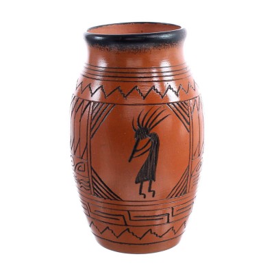 Native American Navajo Kokopelli Hand Crafted Pottery JX123485
