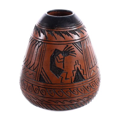 Native American Navajo Kokopelli Hand Crafted Pottery JX123482