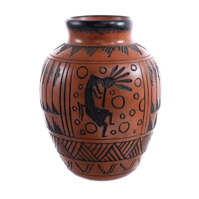 Native American Navajo Kokopelli Hand Crafted Pottery JX123481