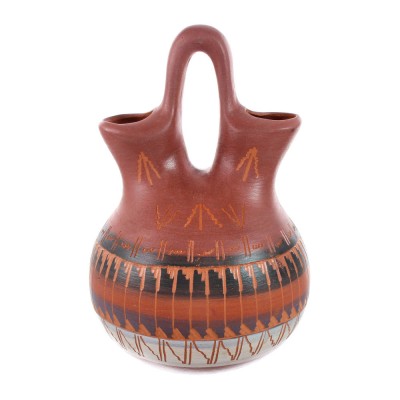 Native American Navajo Wedding Vase By Artist Bernice Lee AX129365