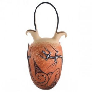 Zuni Gecko Pot Hand Crafted By Artists Deldrick And Lorenda Cellicion RX117984