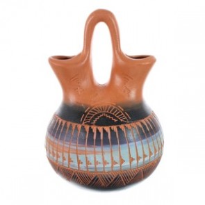 Native American Navajo Wedding Vase By Artist Bernice Lee AX129366